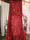 Red Two Piece High Neck Lace Evening Gown