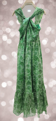  Green Silky Maxi Dress