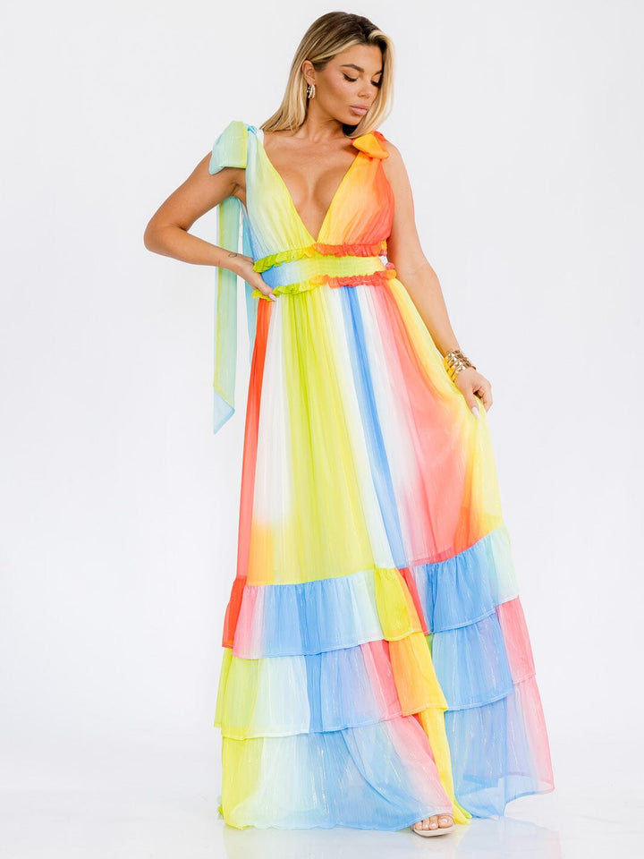 Pastel Sherbet Deep V Maxi Dress – Fabjetsetter Fashion Boutique