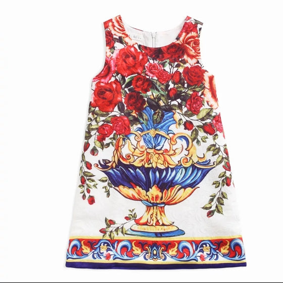 Girls Brand Floral Sleeveless Dress