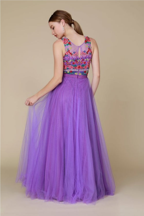 Lavender Tulle Maxi Dress
