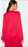 Red Cape Jacket with Slits
