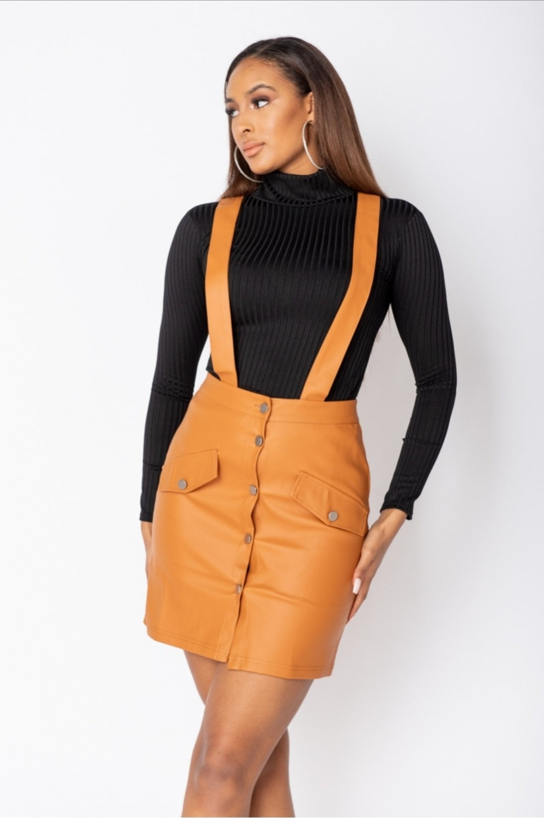open lace back dress Rust Faux Leather Pinafore Dress – Fabjetsetter Fashion Boutique