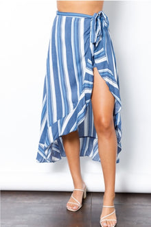  Stripe  Overlay Maxi Skirt