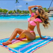  Pink Ruffle Swimwear Brazilian Bikini Set