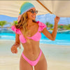 Pink Ruffle Swimwear Brazilian Bikini Set