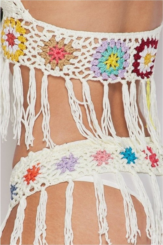 White Crochet Swimwear Set