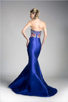 Mermaid Embellished Strapless Evening Gown