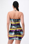 Multicolor Sequins Mini Dress