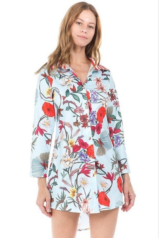 Floral Print Dress Shirt