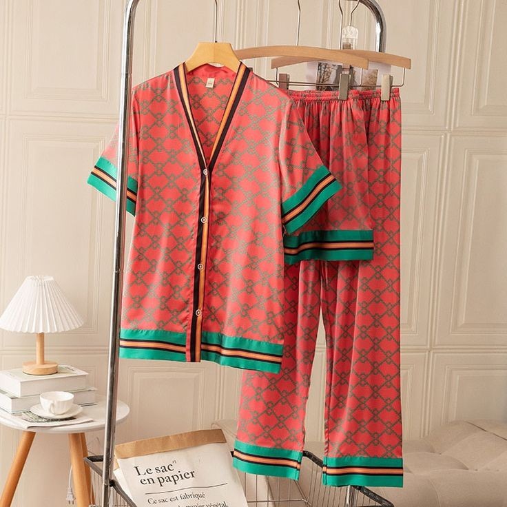 Fashion Silk Women Pajama Set