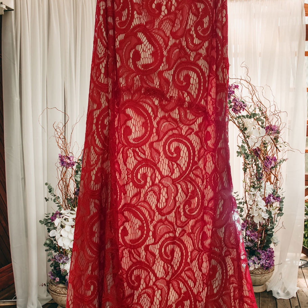 
                      
                        Two Piece High Neck Lace Evening Gown Red
                      
                    