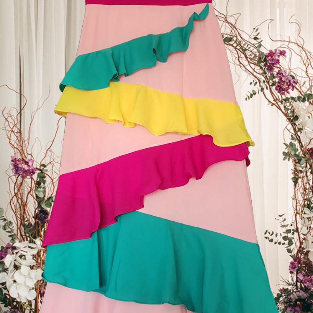 
                      
                        Multi Color Ruffled Maxi Dress
                      
                    