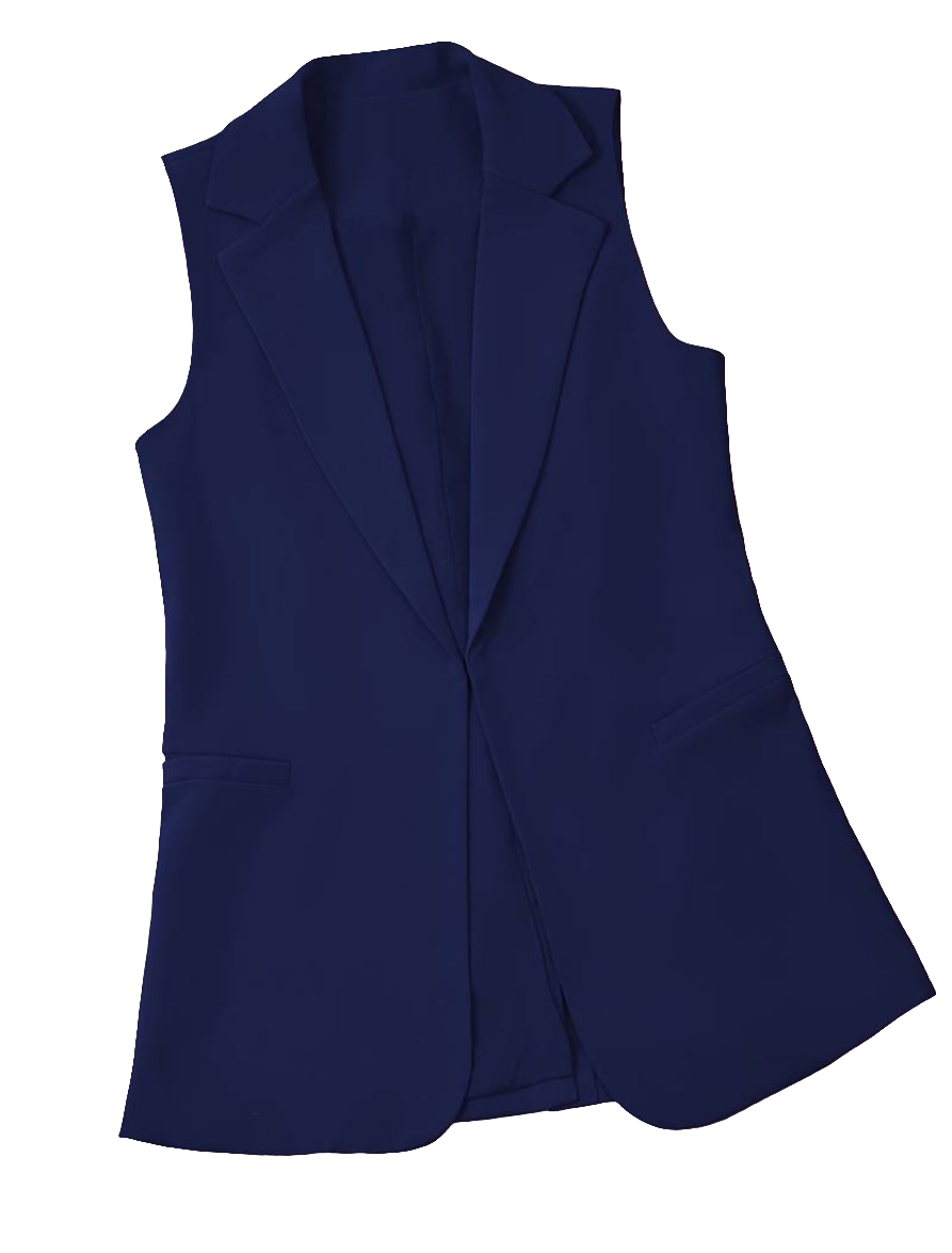 Blue Colete Sleeveless Coat Front