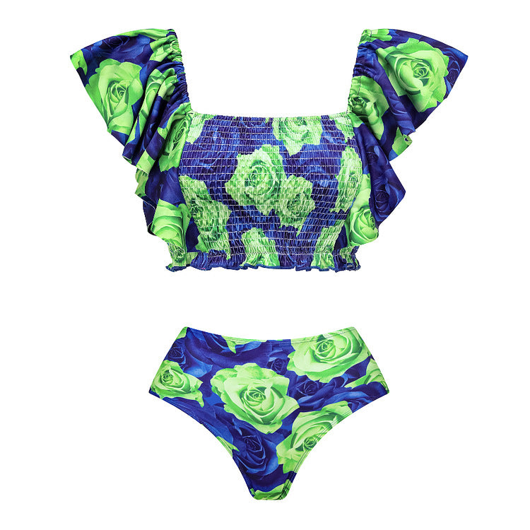 Blue Green Rose Bikini Style 1