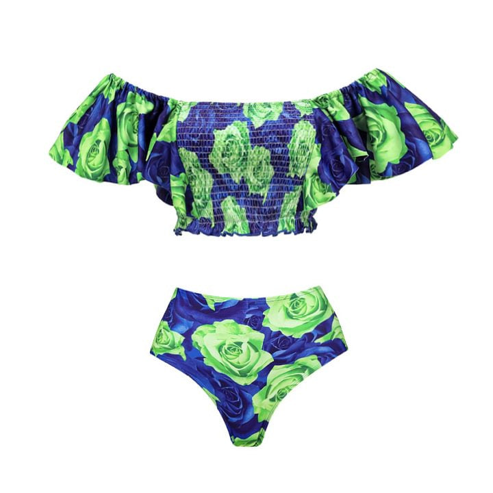 Blue Green Rose Bikini Style 2