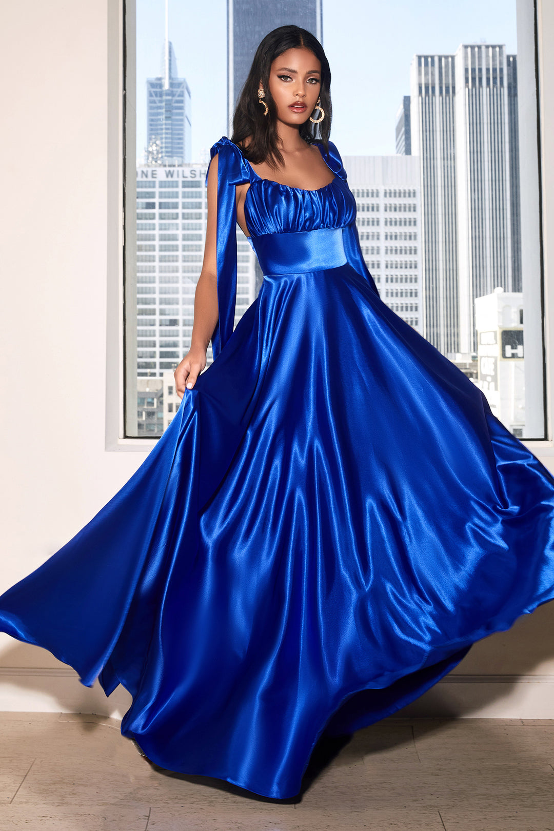 chinese dress ladies Azure Bow Maxi Dress main image 1