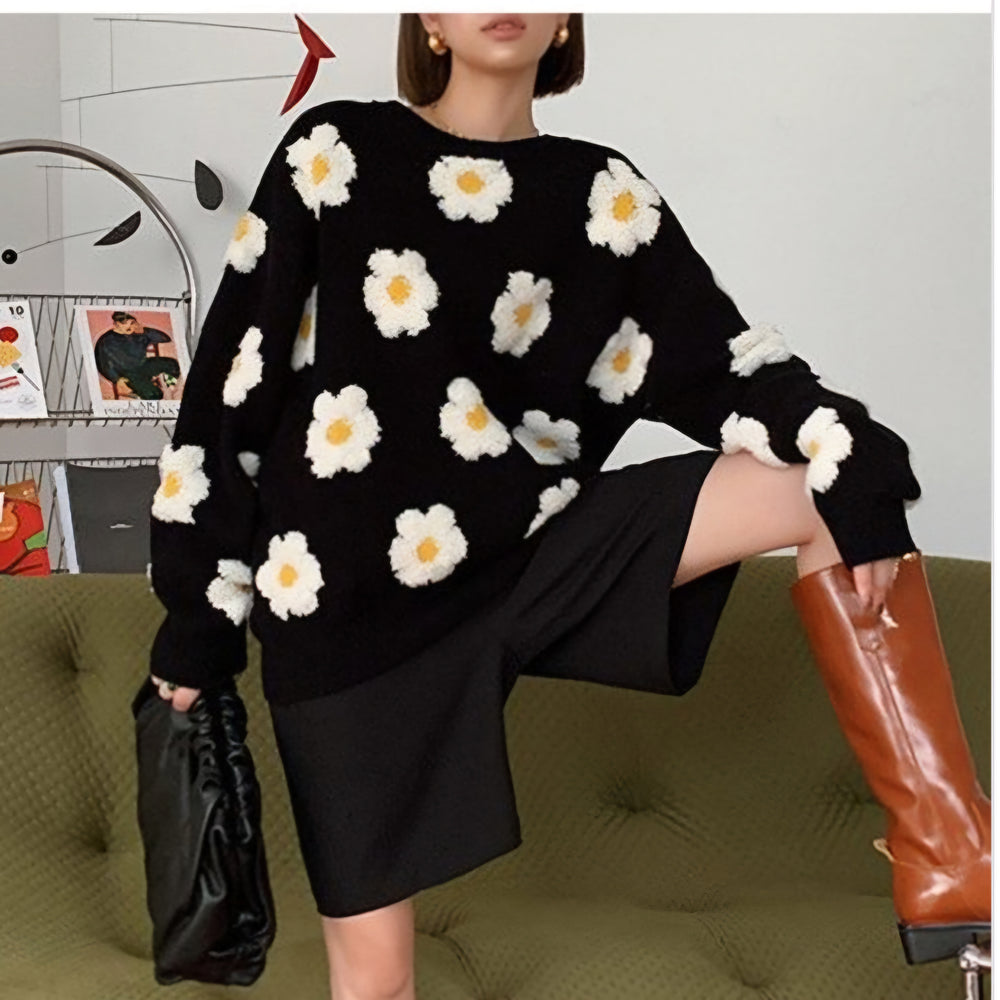 
                  
                    Daisy Knit Sweater on Model
                  
                