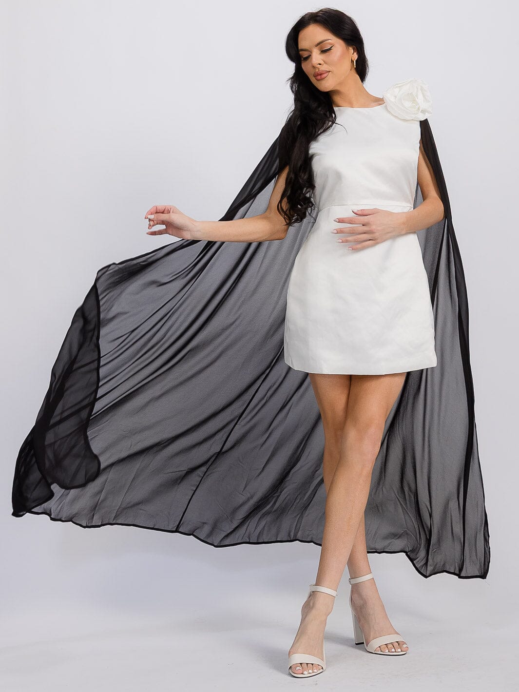 Chic Cape-Draped Bodycon Dress – Fabjetsetter Fashion Boutique
