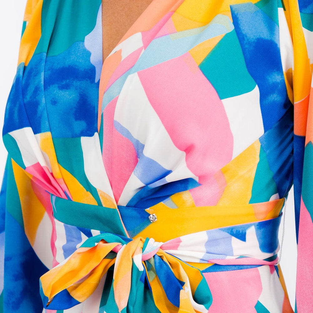 
                  
                    Geometric Print High Low Wrap Maxi Dress Details
                  
                