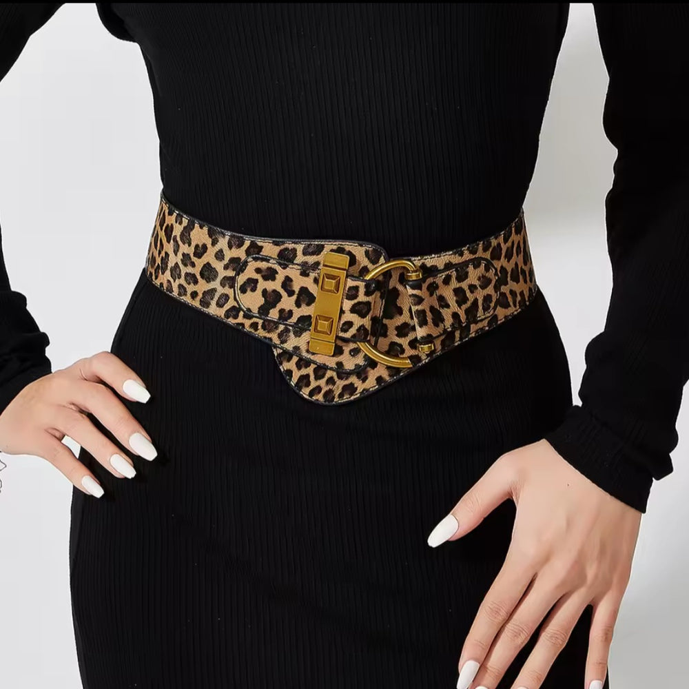 Leopard  Button Up Belt
