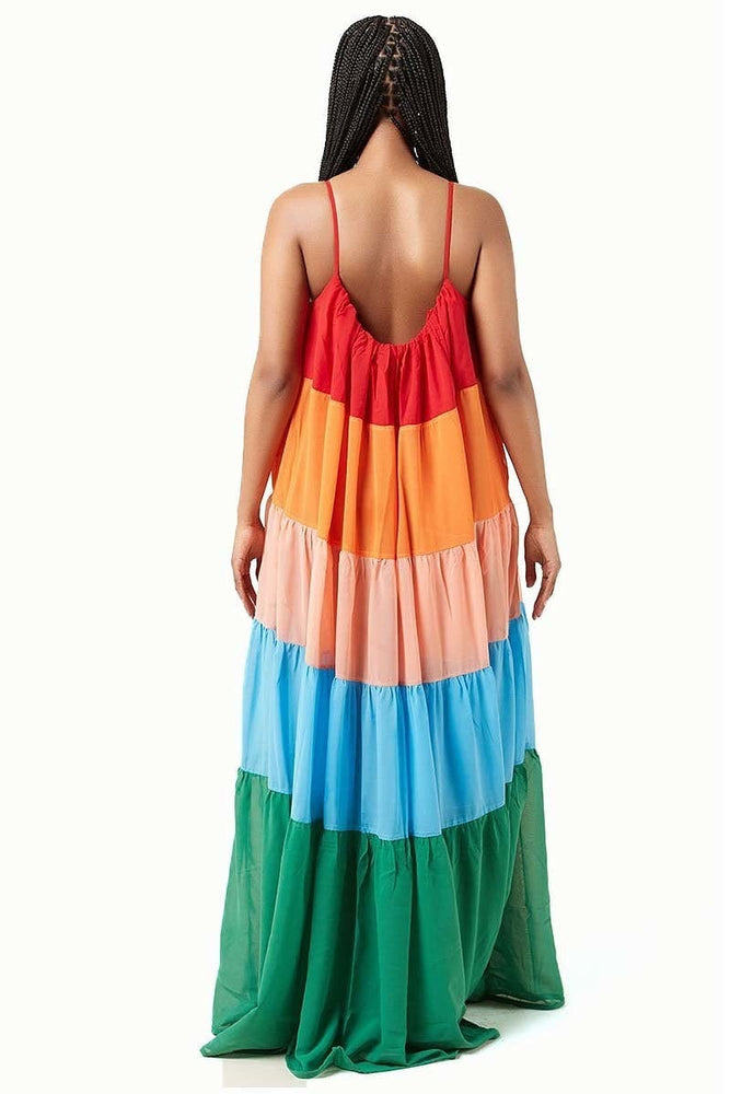 
                      
                        Multicolor Sexy Maxi Dress Back
                      
                    