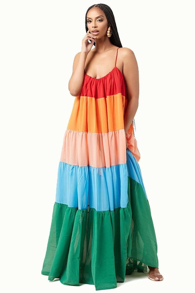 
                      
                        Multicolor Sexy Maxi Dress Front
                      
                    