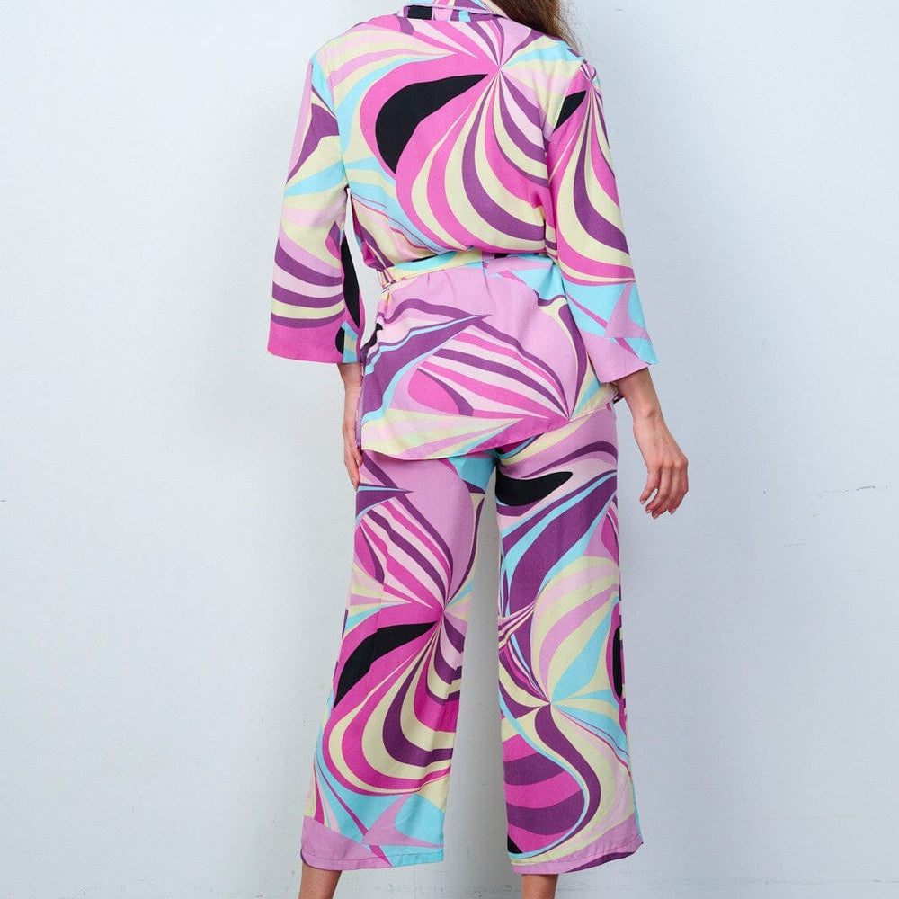 
                  
                    Purple Swirl Blazer & Pant Set Back
                  
                