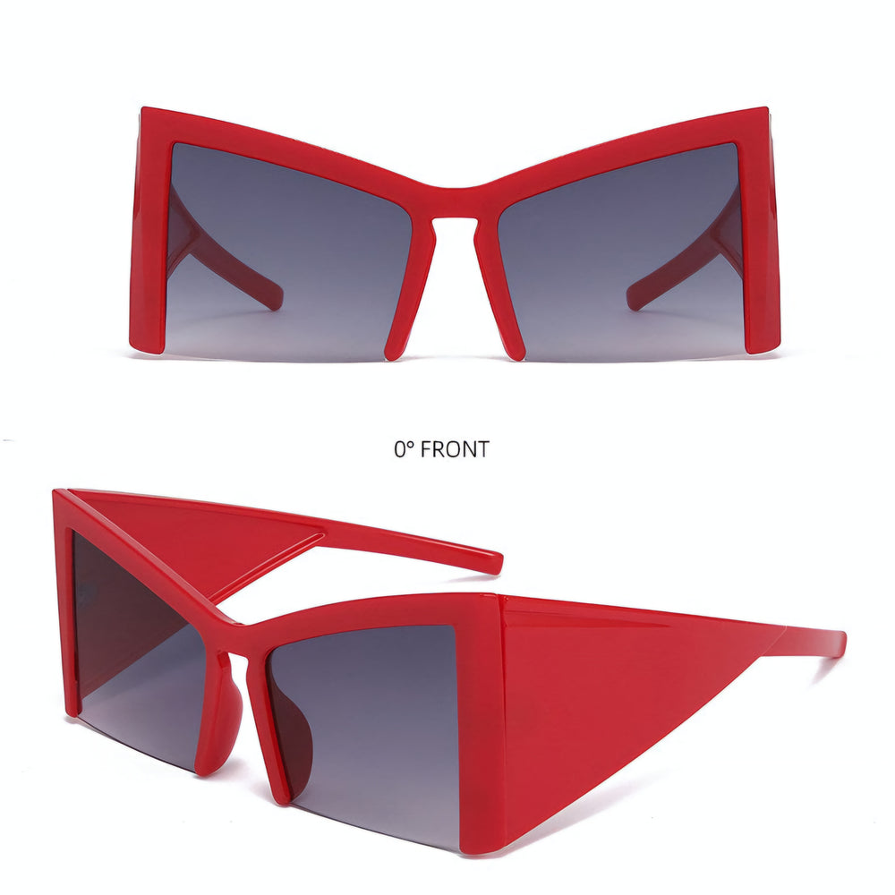 
                  
                    Red Oversized Square Punk Sunglasses
                  
                