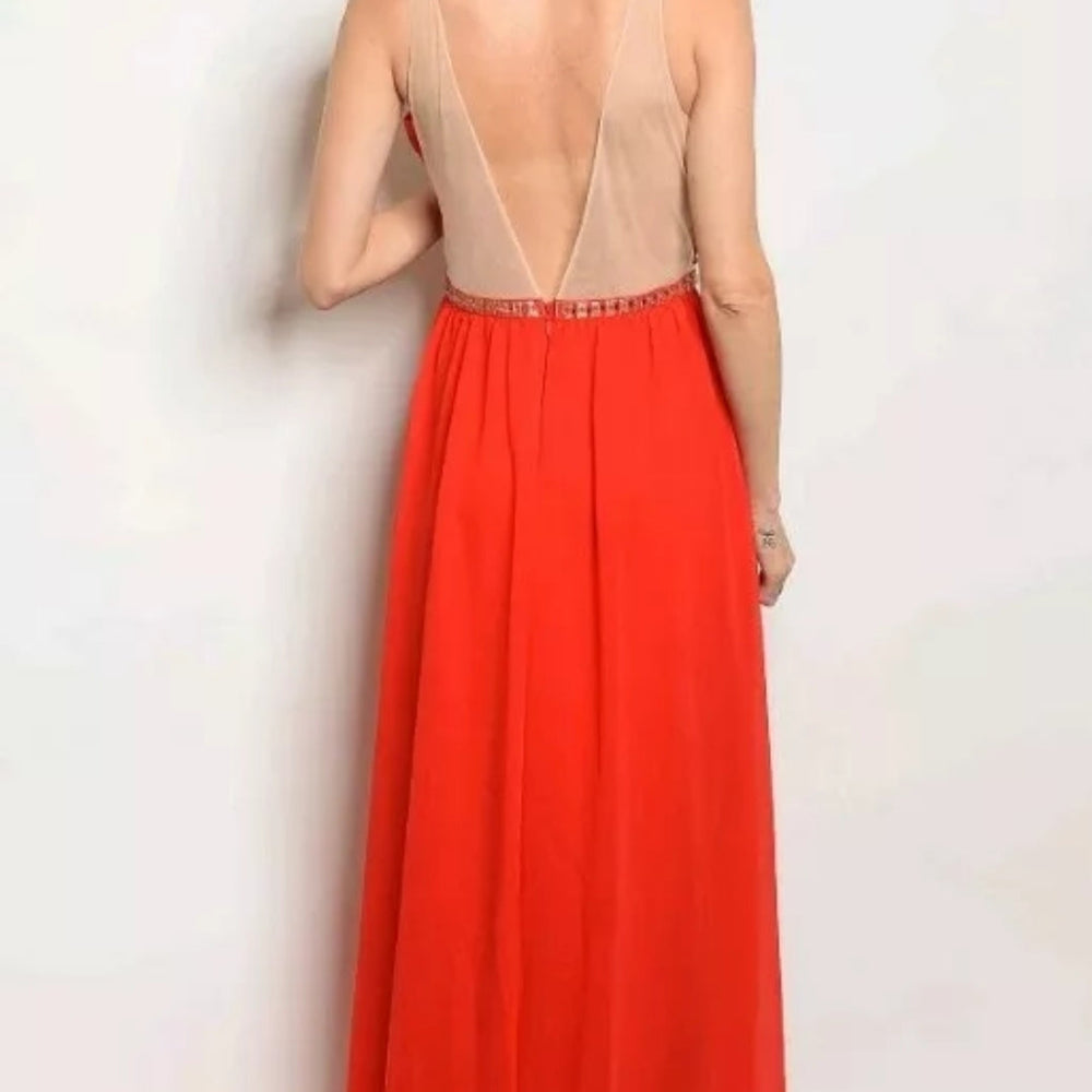 
                      
                        Solid Color Plunging Maxi Dress
                      
                    