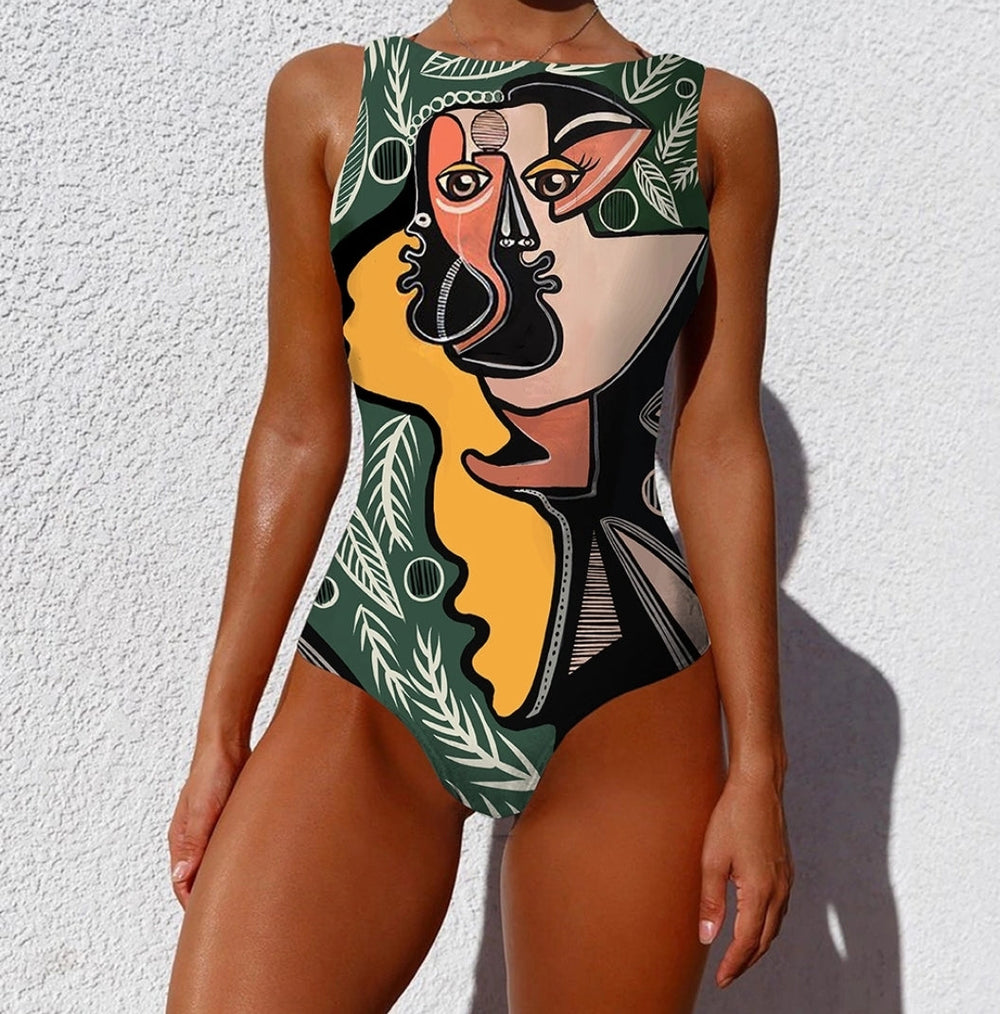 Printed Vintage Retro Bathing Suit