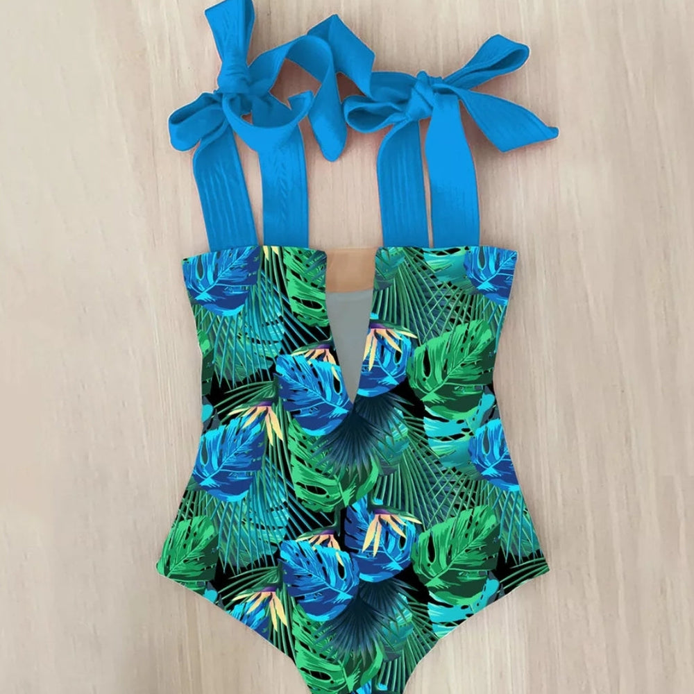 
                      
                        Multi Print Bow Swimwear Hollow Out Bathing Suit
                      
                    