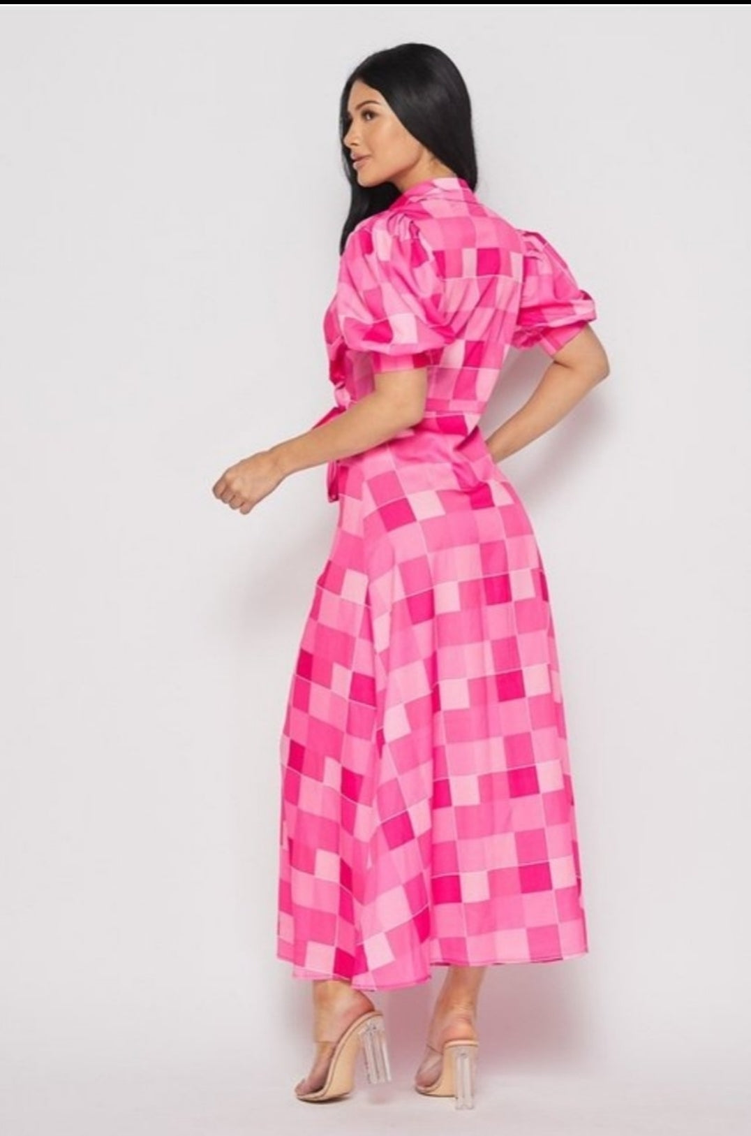 Banjul Check Pattern Maxi Dress