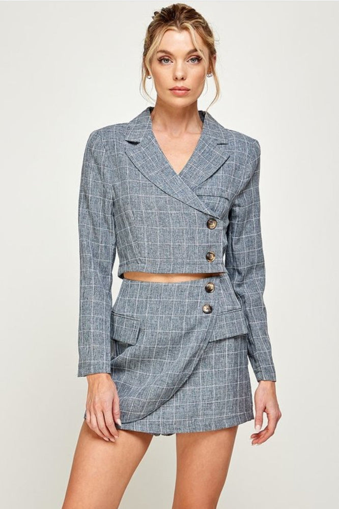 
                      
                        Blazer Top With Skort Set
                      
                    