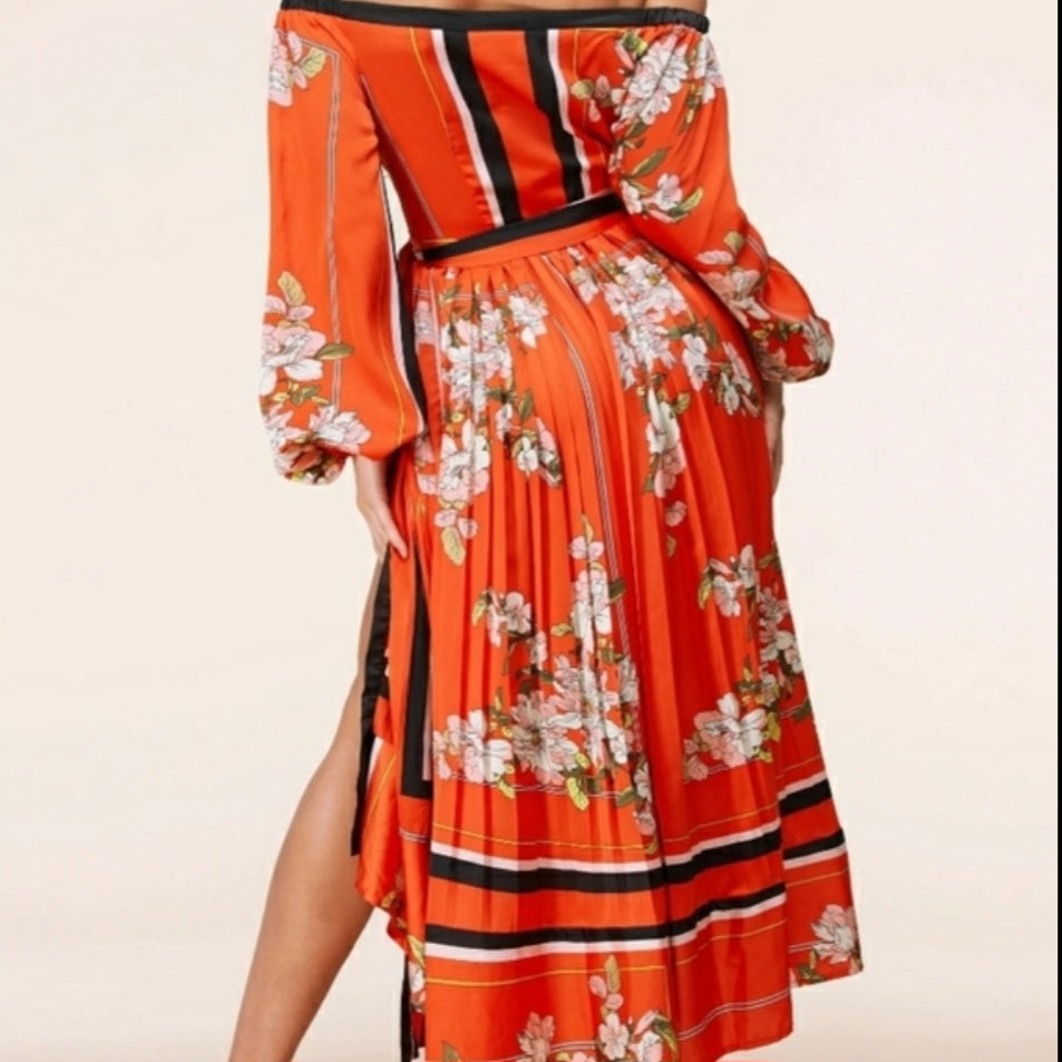 
                      
                        Latiste Kimono Wrap Off Shoulder  Floral Dress
                      
                    