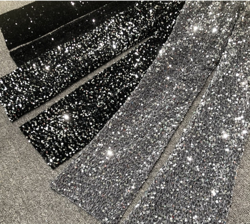 
                      
                        High Waist Sequins Flare  Pants
                      
                    