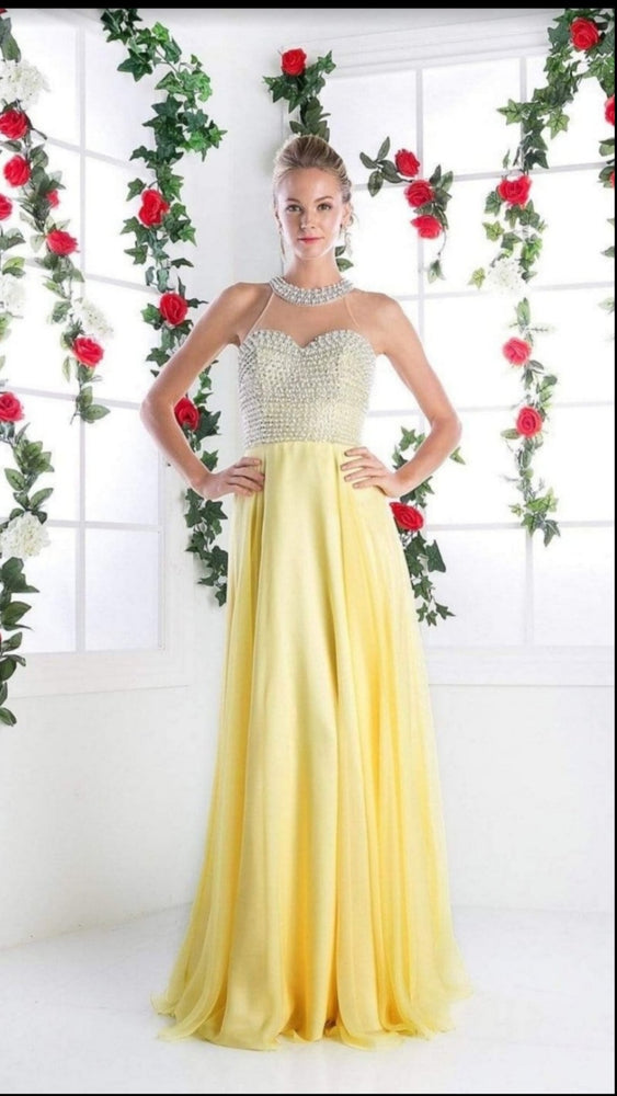 
                      
                        Cinderella Divine Halter Beaded Gown
                      
                    