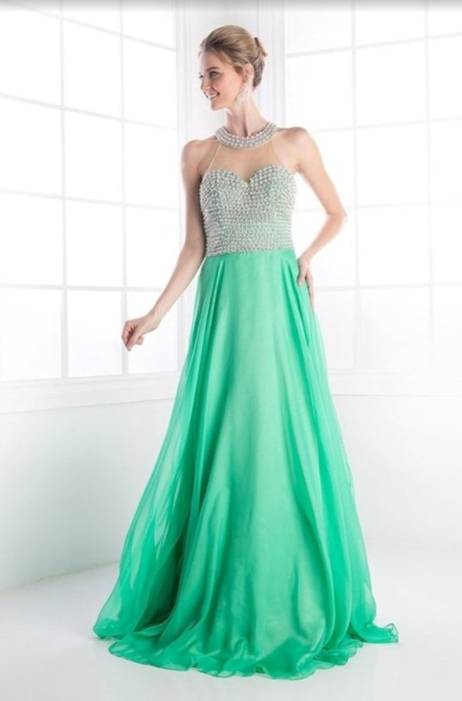 
                      
                        Cinderella Divine Halter Beaded Gown
                      
                    