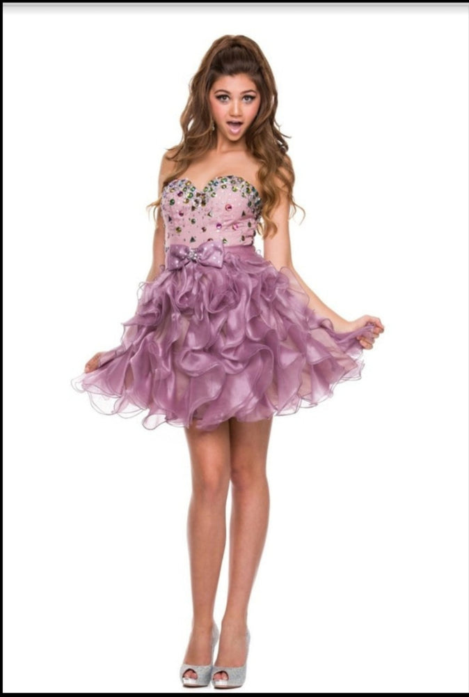 
                      
                        Jeweled Babydoll Sweetheart Short  Dress
                      
                    