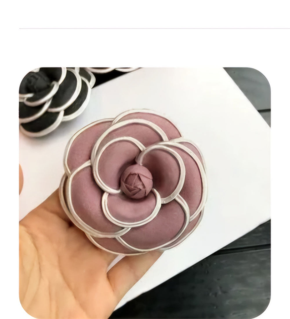 Handmade Fabric Camellia Flower Brooches