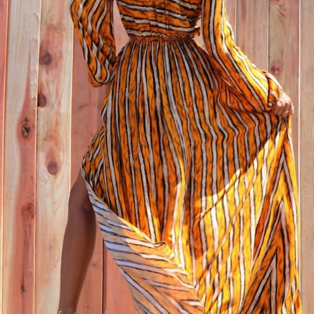 
                      
                        Printed Off Shoulder Woven Maxi Dress
                      
                    