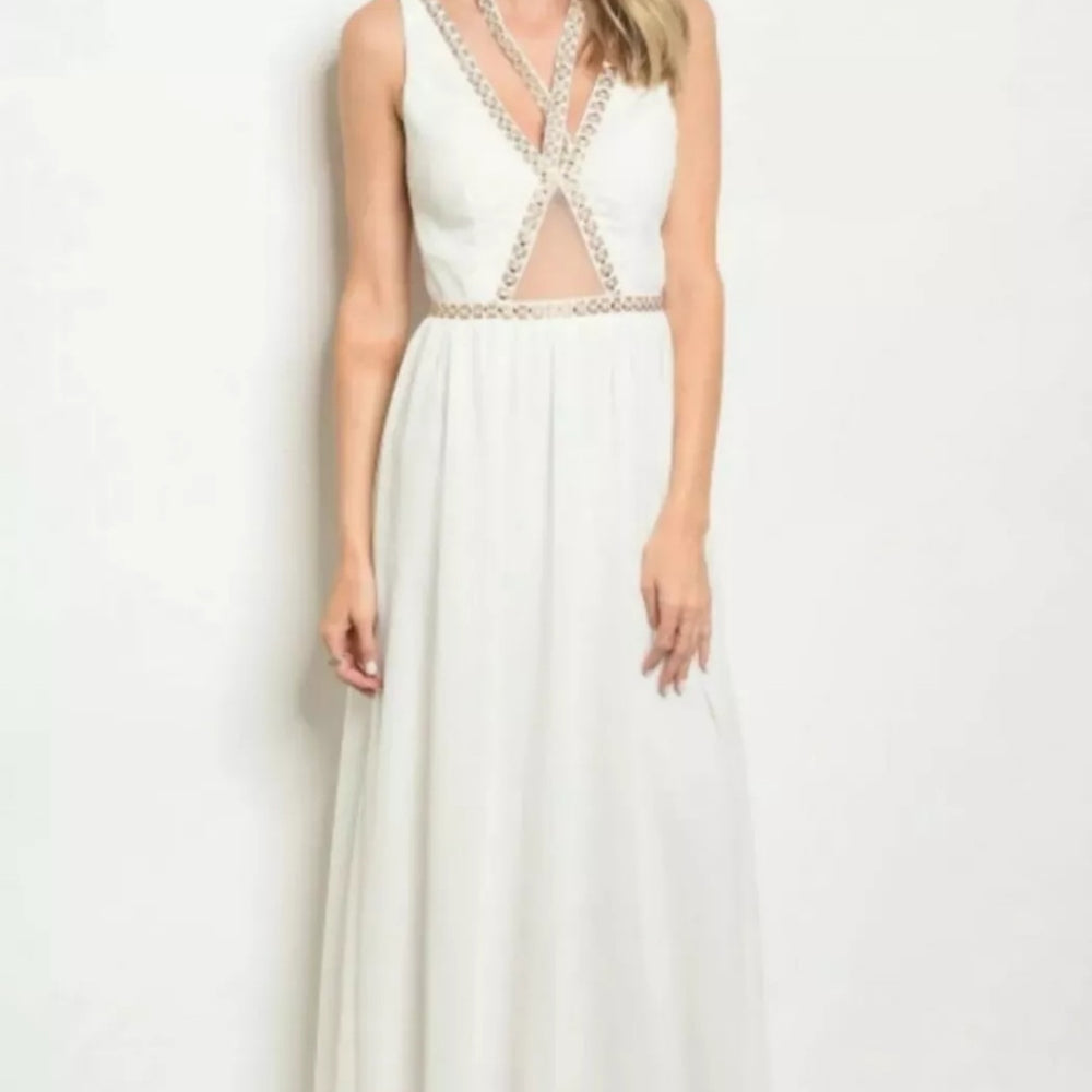 
                      
                        Solid Color Plunging Maxi Dress
                      
                    