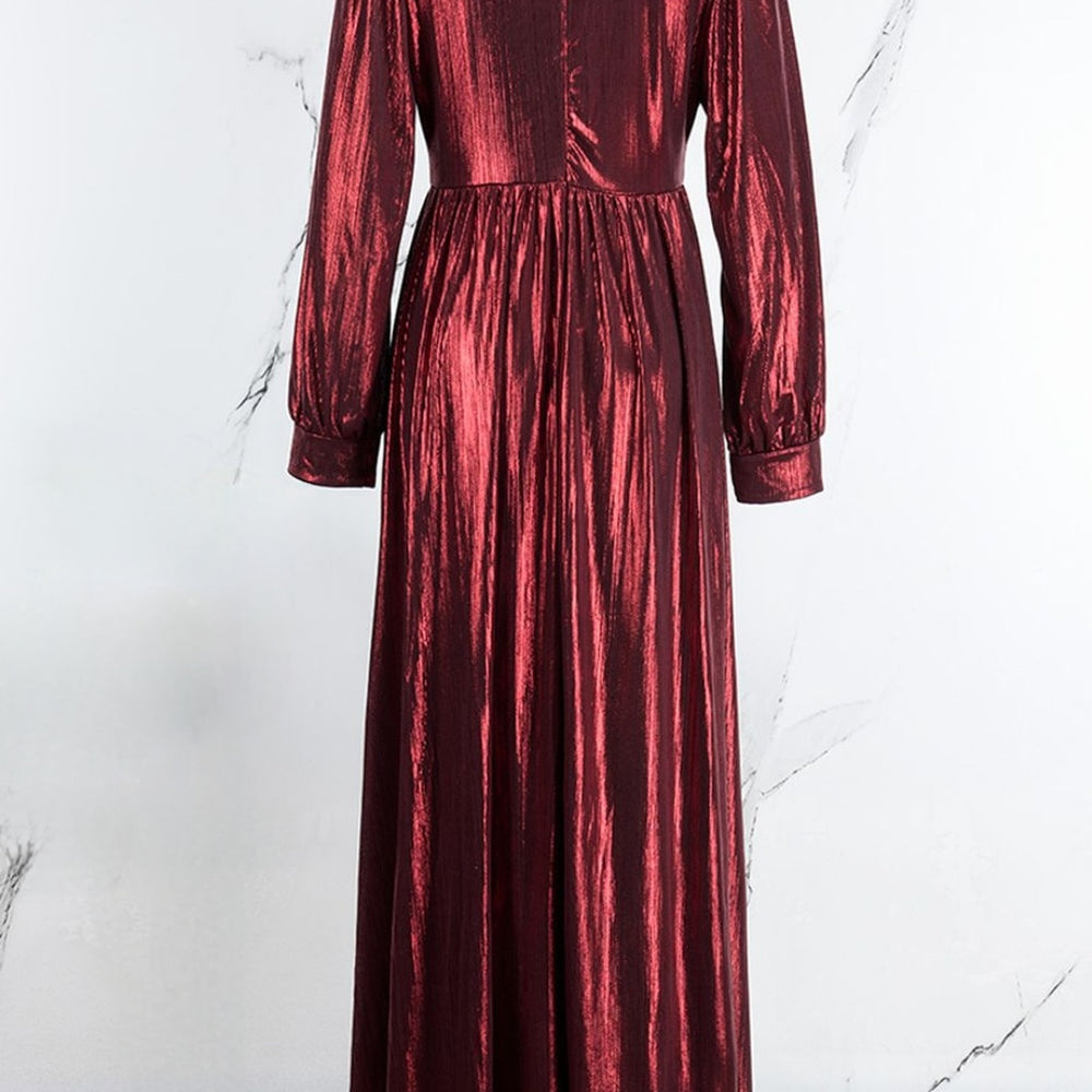 
                  
                    Solid Hollowed Out Slit Long Dress Back
                  
                