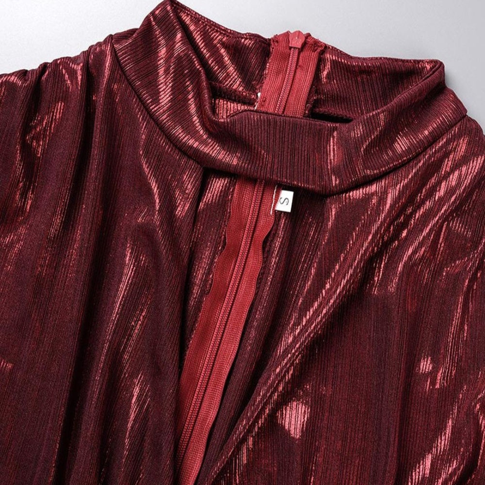 
                  
                    Solid Hollowed Out Slit Long Dress Close Up
                  
                
