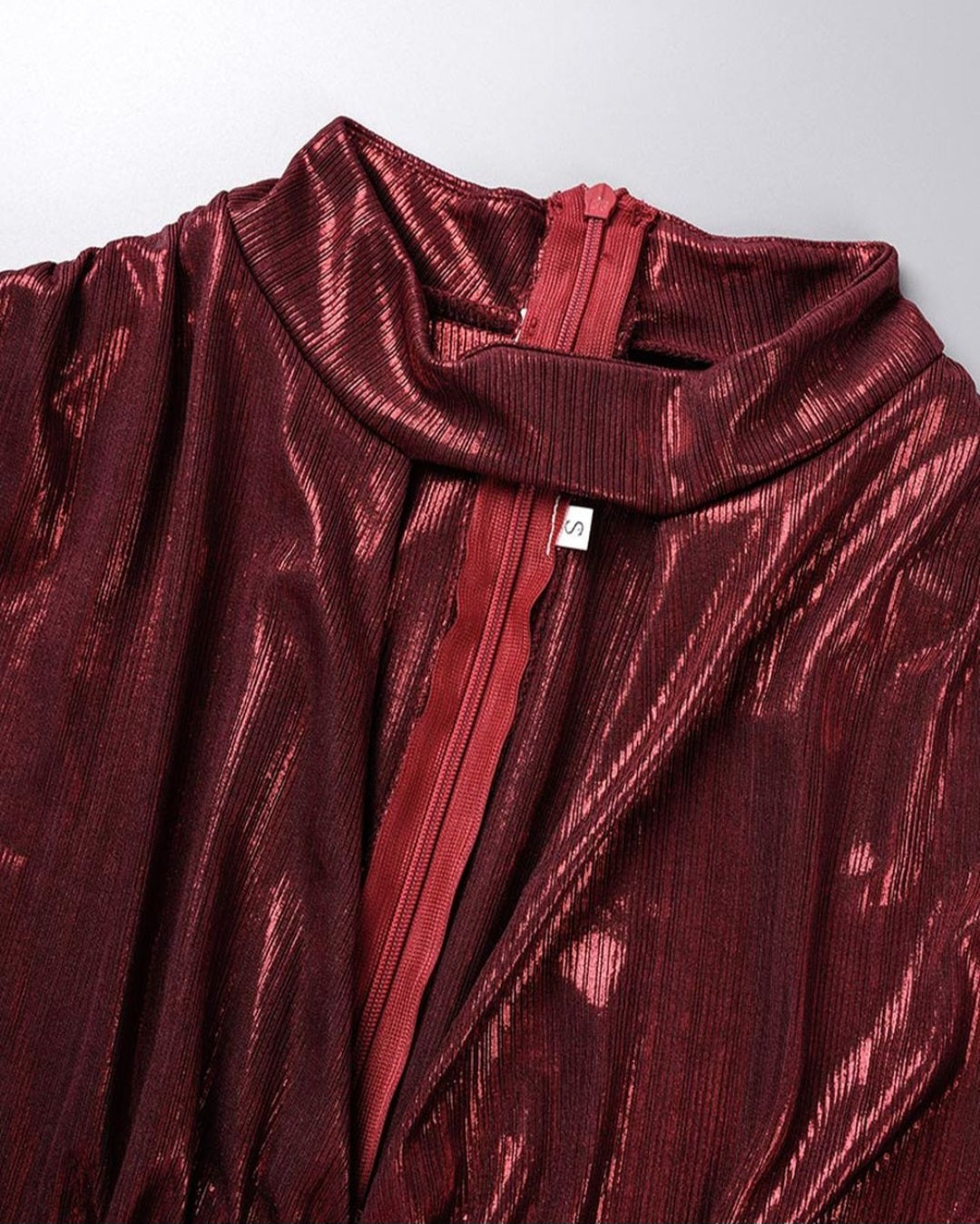 Solid Hollowed Out Slit Long Dress Close Up