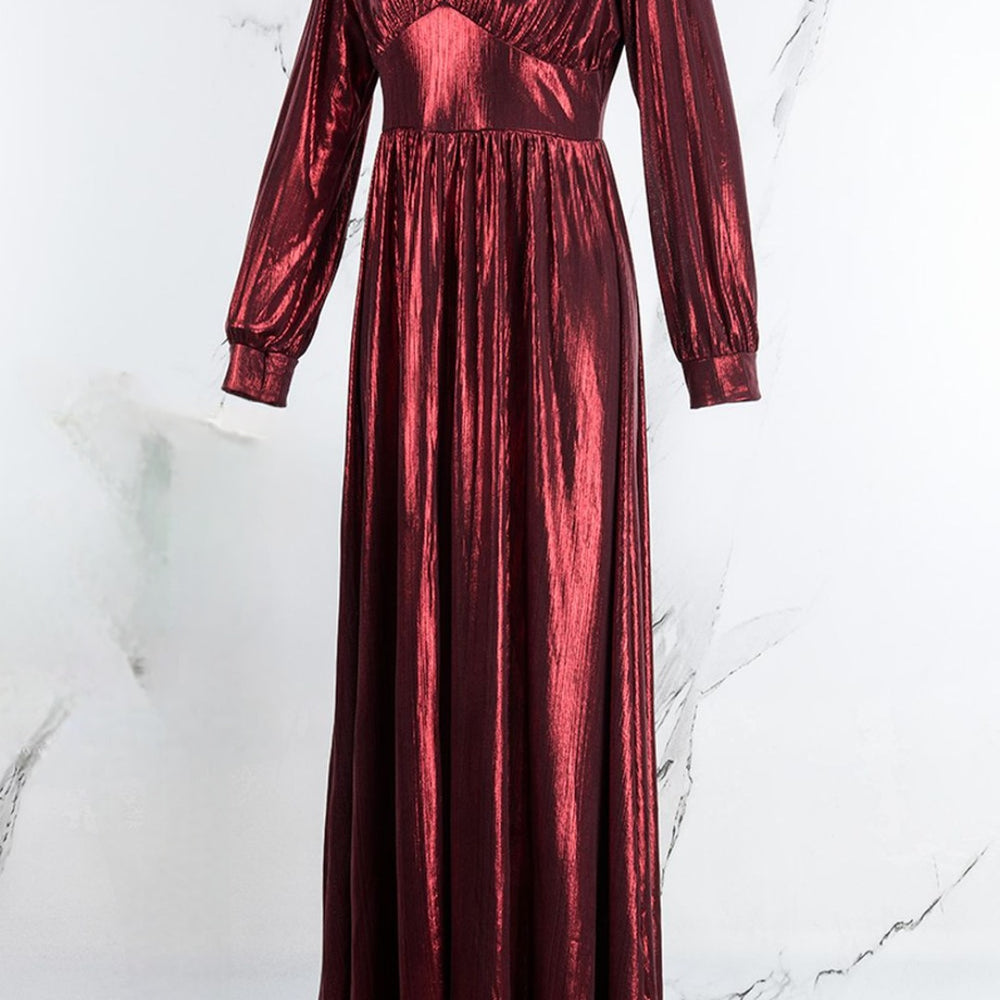 
                  
                    Solid Hollowed Out Slit Long Dress Front
                  
                