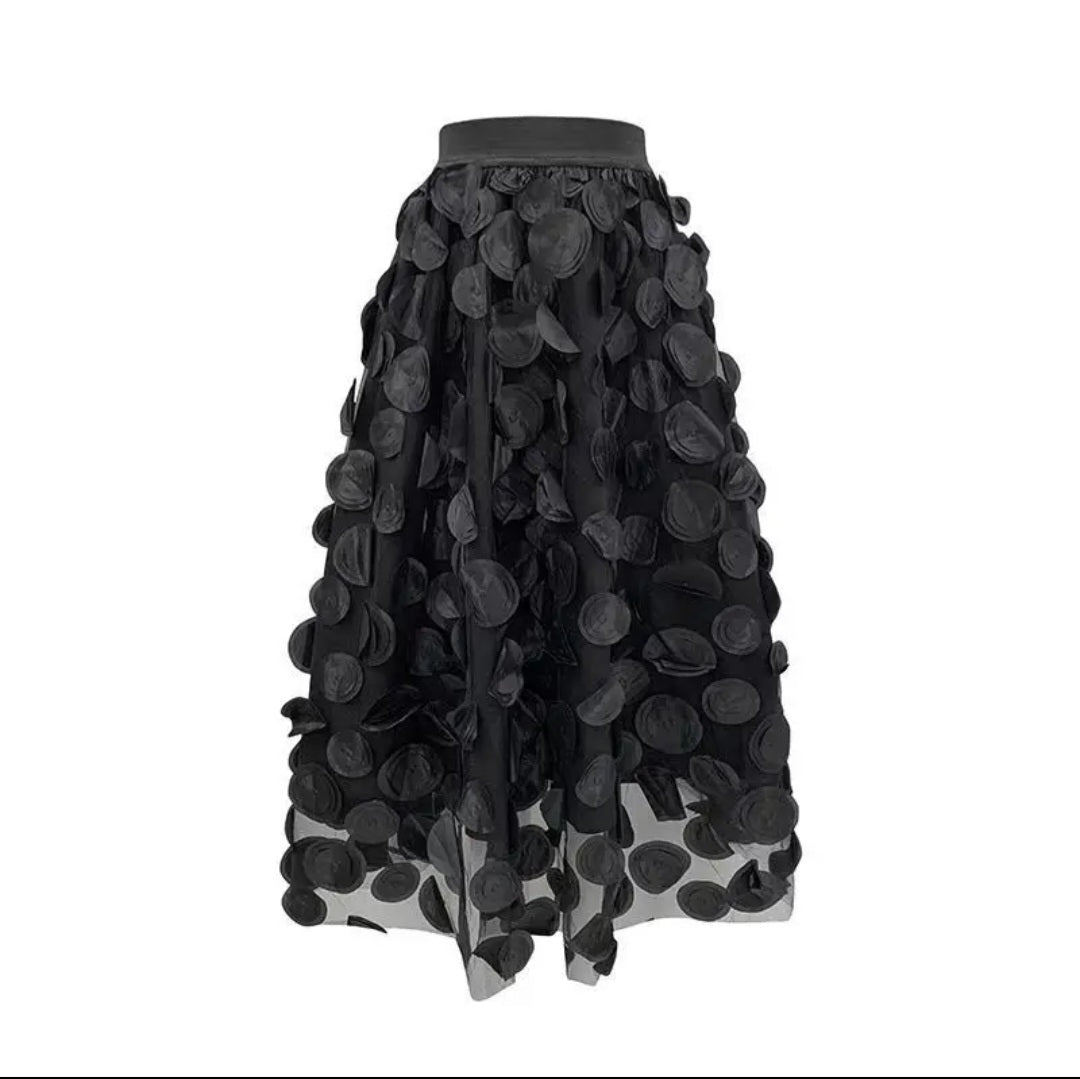 Tulle Skirt Mesh 3D Polka Dot Skirt