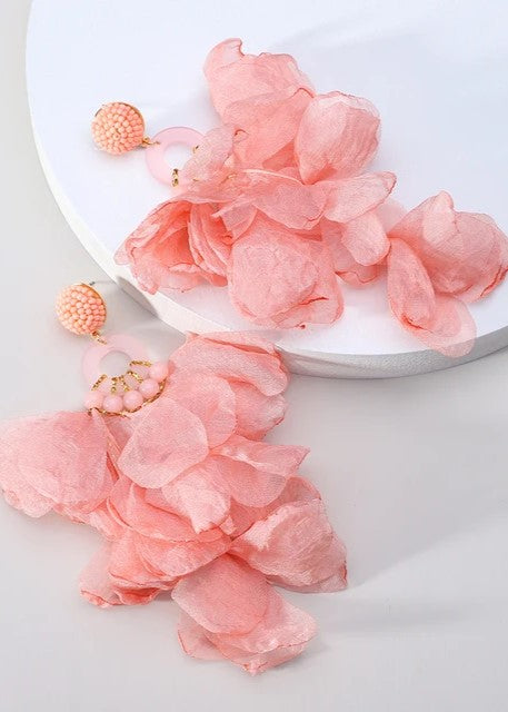 
                      
                        Rose Flower Petal Dangling Earrings
                      
                    