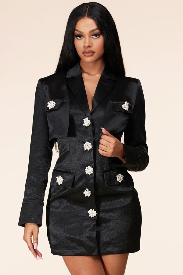 Crop Blazer Dress Set