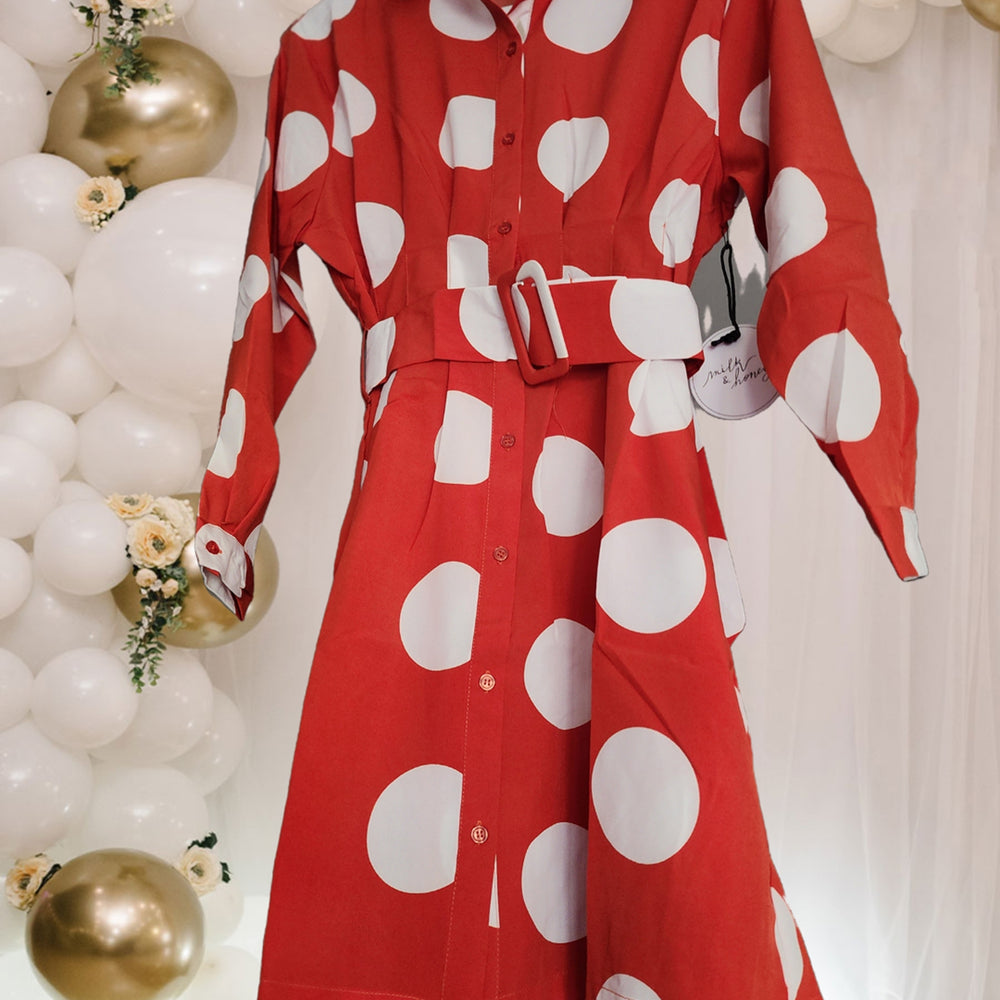 
                      
                        Polka Dot Printed Shirt Dress
                      
                    